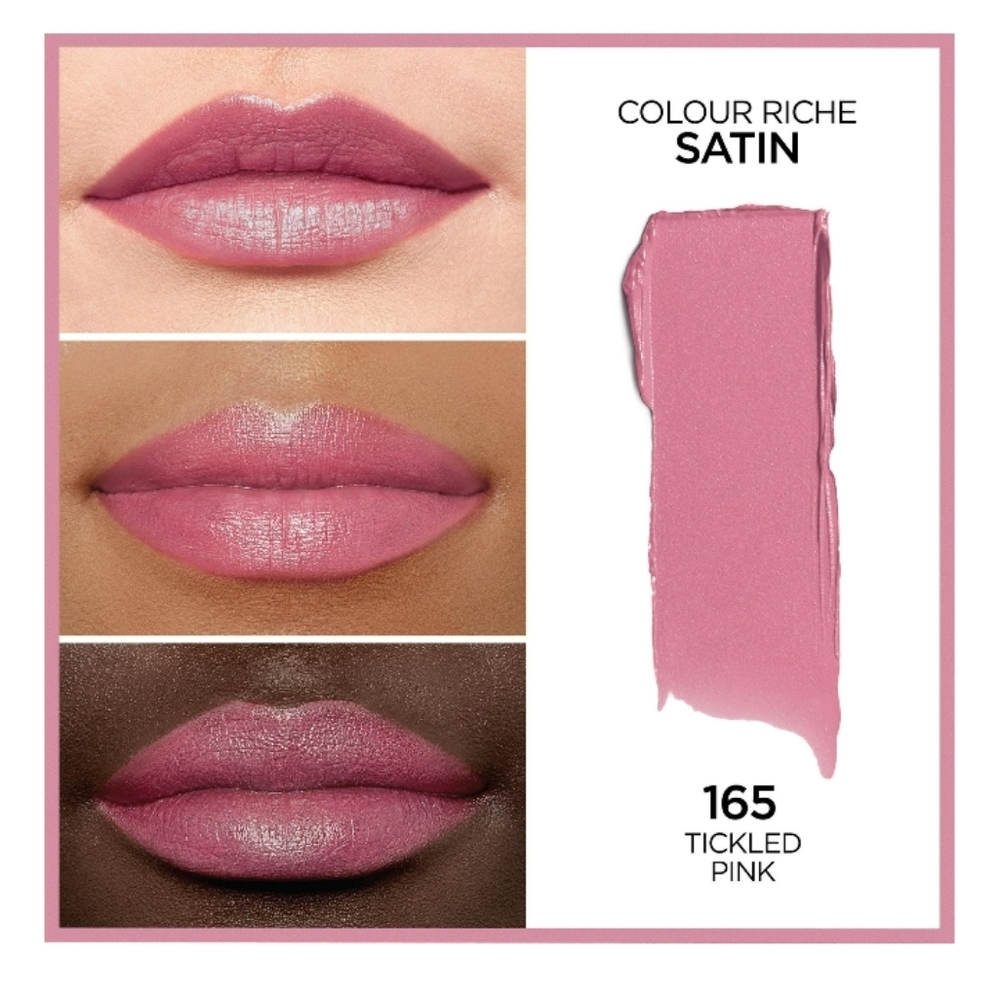 L'Oreal Paris Colour Riche Original Satin Lipstick, 165 Tickled Pink - Picture 2 of 3